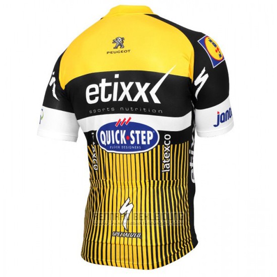 2016 Fahrradbekleidung Etixx Quick Step Gelb und Shwarz Trikot Kurzarm und Tragerhose - zum Schließen ins Bild klicken